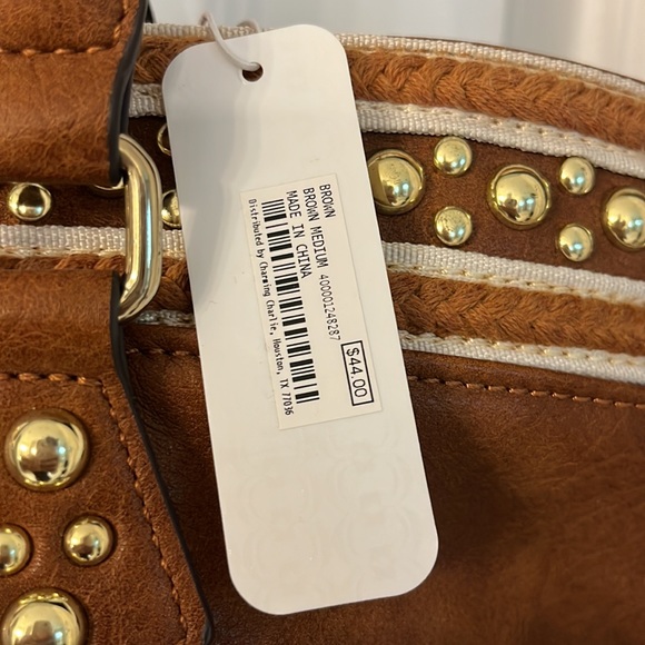 Charming Charlie’s Brown faux leather tote/bag. Brand new with tag. - Picture 3 of 5